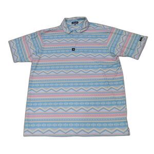 Bad Birdie Men's Aztec Print Polo Short Sleeve Golf Shirt Top Size 3XL